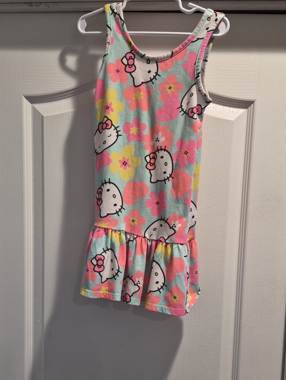 Hello Kitty Mint Tank Dress with Pink & Yellow Floral Print